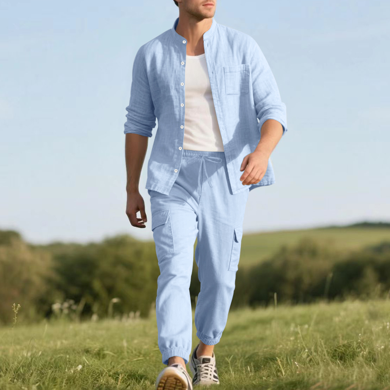 Men's Linen Breathable Two-Pie - Linen Shirt Breathable recension och pris