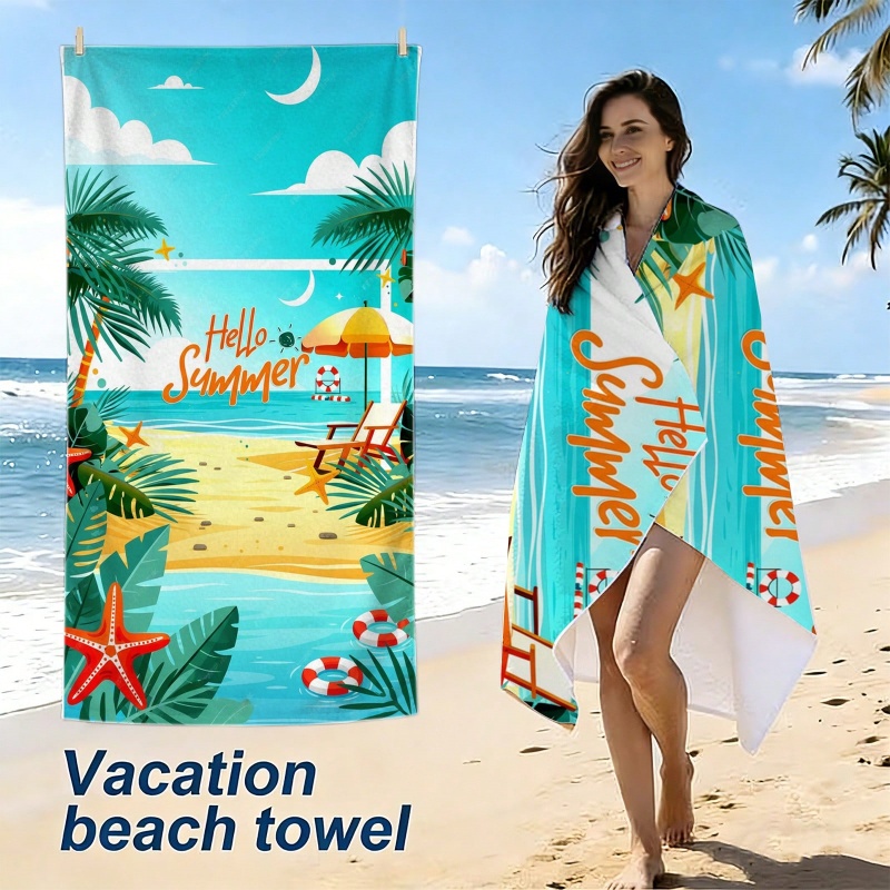 Boho Floral Conch Palm Leaf Pr - Beach Towel Large recension och pris