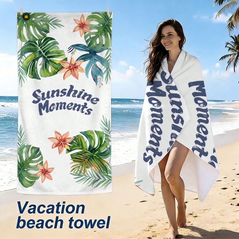 Boho Floral Conch Palm Leaf Pr - Beach Towel Large recension och pris