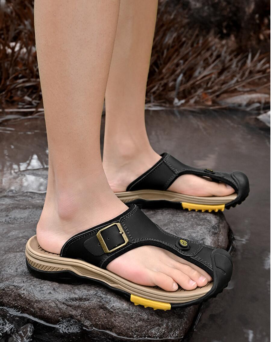 Genuine Leather Sandals Men Br - Flip Flop Leather Men recension och pris