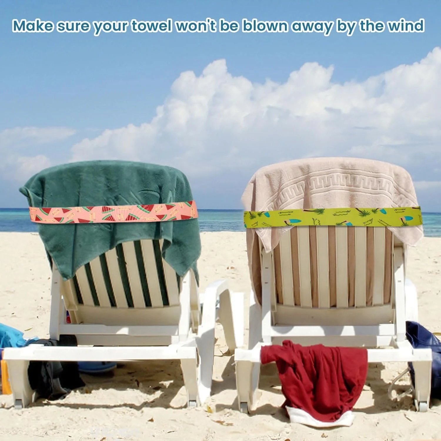 5Pcs  Large Towel Bands for Be - Beach Towel Large recension och pris