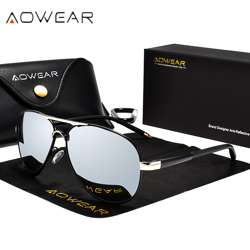 AOWEAR Men's Aviation Sunglass - Sunglasses Aviator Polarized recension och pris