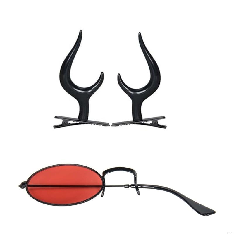 DXAE Devil Horns Hair Clips Mo - Sunglass Retainer Cord recension och pris
