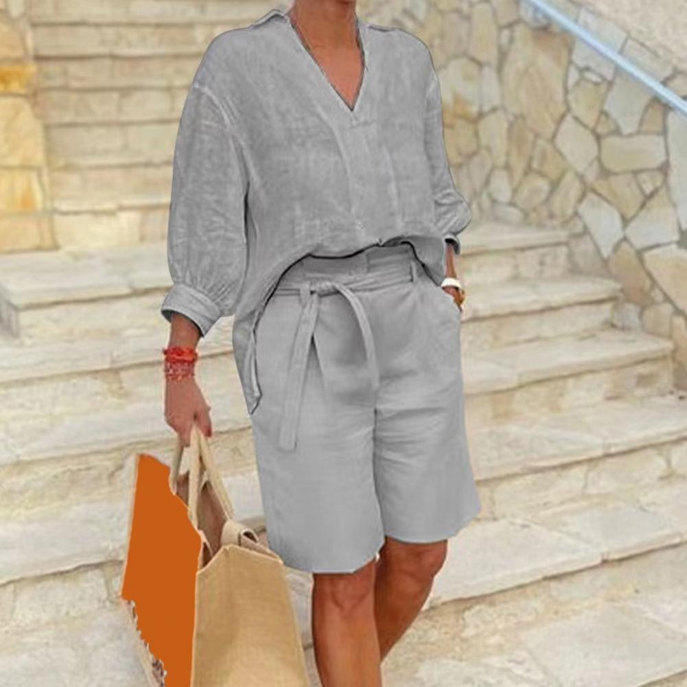 Cotton Linen Women's Two Piece - Linen Shirt Breathable recension och pris