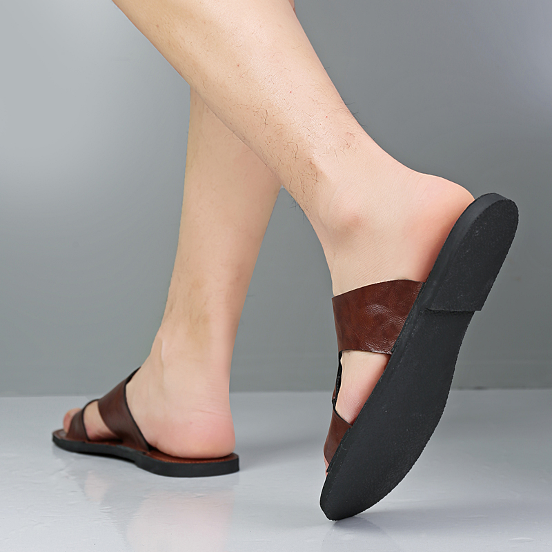 Handmade Leather Slippers Men  - Flip Flop Leather Men recension och pris