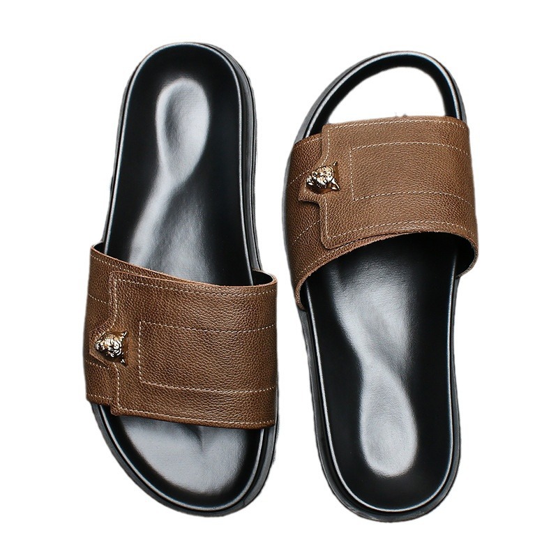 2025 New Genuine Leather Slipp - Flip Flop Leather Men recension och pris
