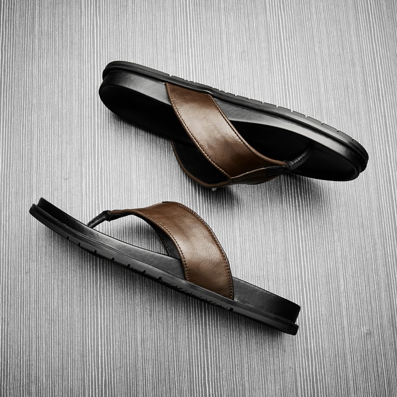 2026 Summer New Mens Genuine L - Flip Flop Leather Men recension och pris